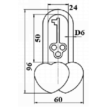 Piekaramā VIENREIZEJA !!! misiņa dekorativa slēdzene ar vienu atsleguAPECS PDB-33-60 KAZU BLISTER