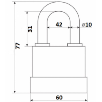Piekaramā KAZU misiņa dekorativa slēdzene LOB ASSA ABLOY KD60M 2 atslēgas BLISTER