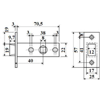Slēdzene (aizbīdnis) 5400-P-AB bronza
