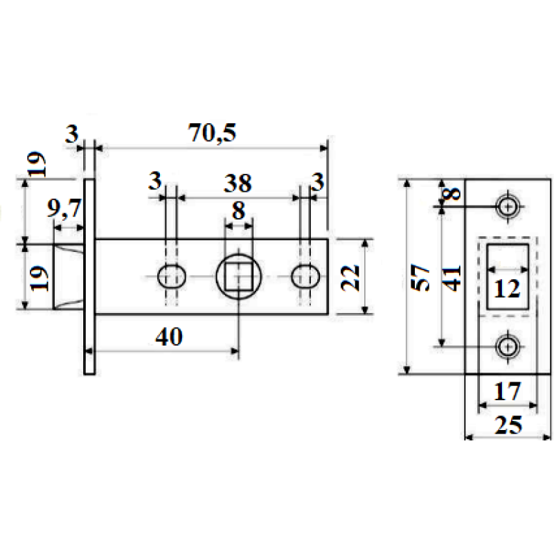 Slēdzene (aizbīdnis) 5400-P-AB bronza