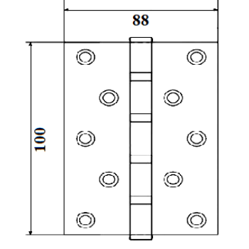 APECS Eņģe 100*88*2.5-B4 CRM matēs, hroms