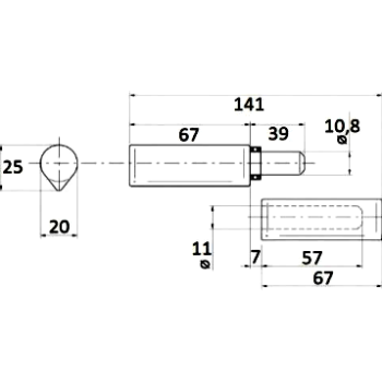 Eņģe metāla durvīm APECS 20mm 