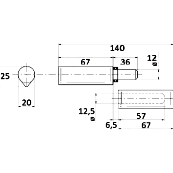 Eņģes COMBI ARIALDO 1254 20x25x140 mm