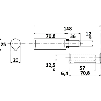 Eņģes COMBI ARIALDO 1254 20x25x150 mm