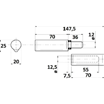 Eņģes metāla durvim 176 NF 20mm