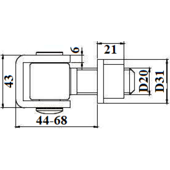 Eņģe metināma vārtiem 376 M20 