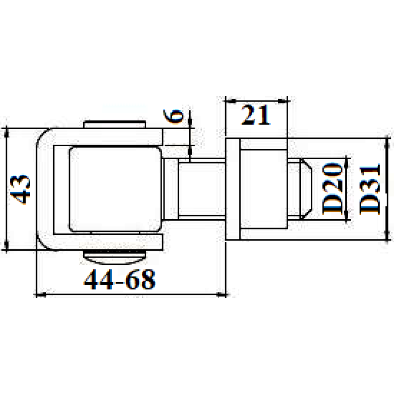 Eņģe metināma vārtiem 376 M20 
