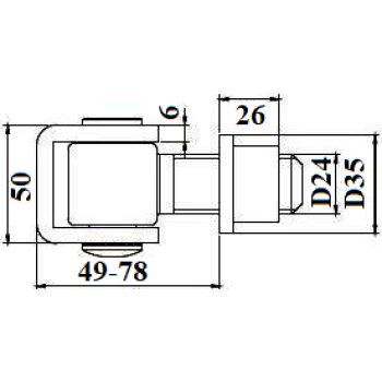 Eņģe metināma vārtiem 376 M24 