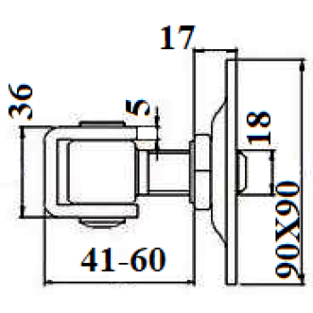 Eņģe metināma vārtiem ar plaksni/ar flanci 378 M18