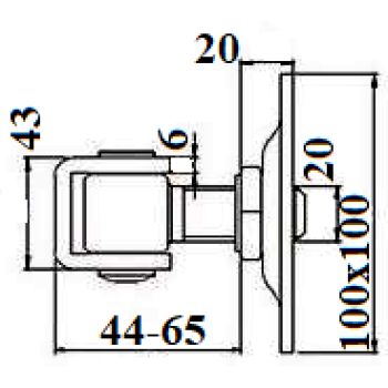 Eņģe metināma vārtiem ar plaksni/ar flanci 378 M20 