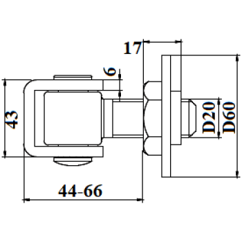 Eņģe metināma vārtiem ar griežamo plaksni 375 M20