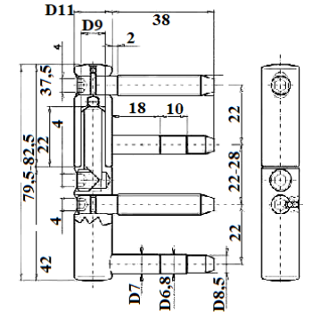 Eņģe APECS 3D-14-V2 WZ cinks 