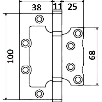 Eņģe APECS 100x75x2.5mm NIS niķelis 