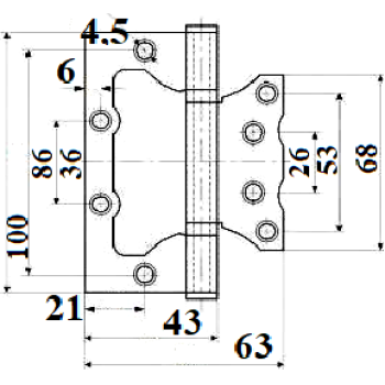 Eņģe APECS 100*63*2 AB bronza