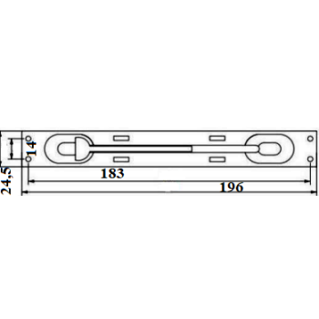 Fiksators divpusējām metāla durvīm APECS FB05-195mm 