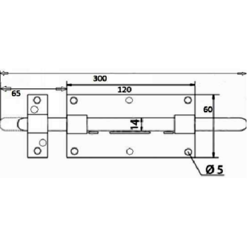 Aizbīdnis vārtiem APECS DB06-300mm anodēts