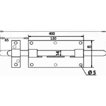 Aizbīdnis vārtiem APECS DB06-400mm anodēts