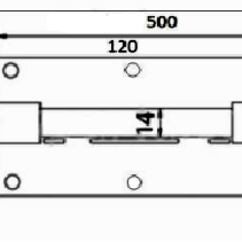Aizbīdnis vārtiem APECS DB06-500mm anodēts