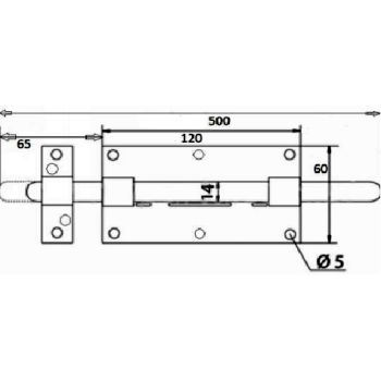 Aizbīdnis vārtiem APECS DB06-500mm anodēts