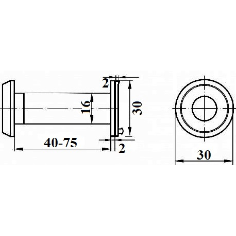 Durvju actiņa AVERS 2216/40-75-CR 