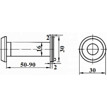 Durvju actiņa APECS 5216/50-90-G 