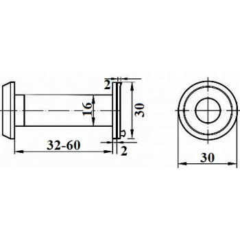 Durvju actiņa APECS 5216/32-60-AB 