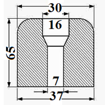 Durvju aizturis gumijas 65 mm 