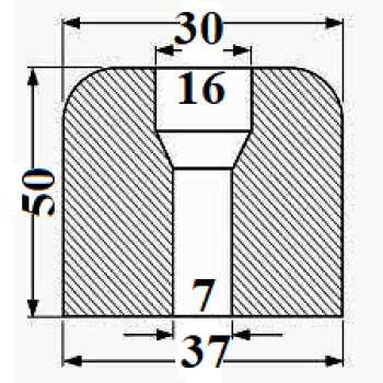 Durvju aizturis gumijas 50 mm 