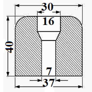 Durvju aizturis gumijas 40 mm 