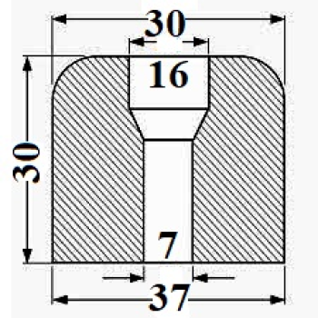 Durvju aizturis gumijas 30 mm 