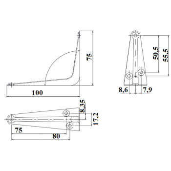 Kronšteins SB-1-100*75 W balts