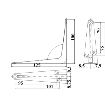 Kronšteins SB-1-125*100 W balts