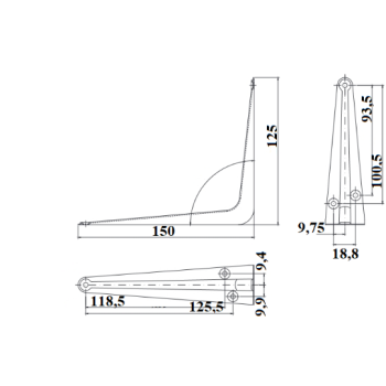 Kronšteins SB-1-150*125 W balts