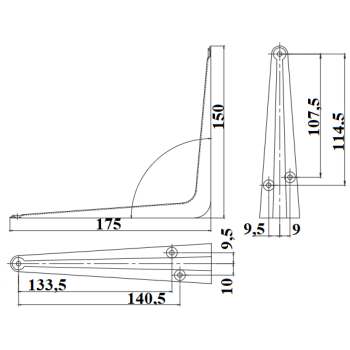 Kronšteins SB-1-175*150 BR bruns