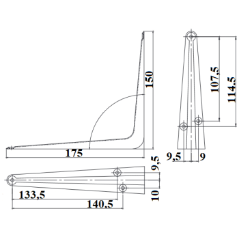 Kronšteins SB-1-175*150 W balts