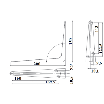 Kronšteins SB-1-200*150 BR bruns