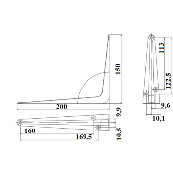 Kronšteins SB-1-200*150 W balts
