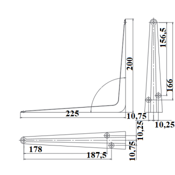 Kronšteins SB-1-225*200 W balts