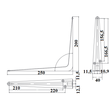 Kronšteins SB-1-250*200 BR bruns