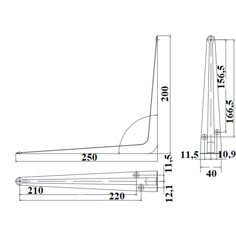 Kronšteins SB-1-250*200 BR bruns