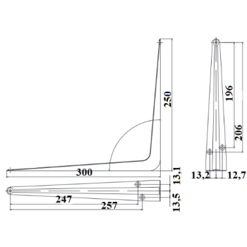 Kronšteins SB-1-300*250 BR bruns