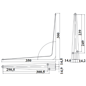 Kronšteins SB-1-350*300 BR bruns