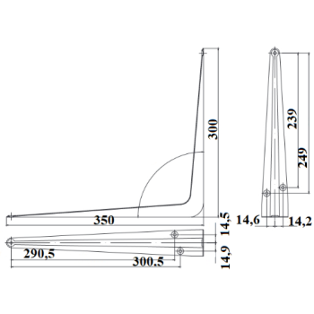 Kronšteins SB-1-350*300 W balts
