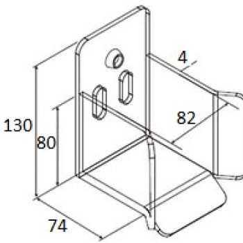 Stop detaļa-uztvērējs sliedei 68mm*68mm