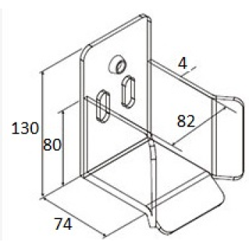 Stop detaļa-uztvērējs sliedei 68mm*68mm