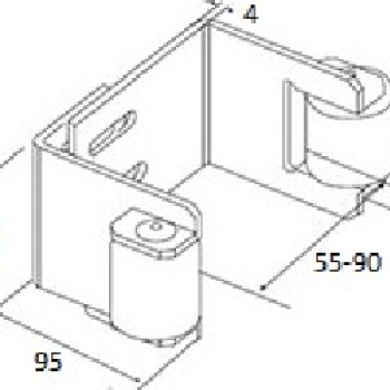 Augšējais uztvērējs ar diviem ruļļiem 68mm*68mm