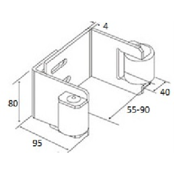 Augšējais uztvērējs ar diviem ruļļiem 68mm*68mm