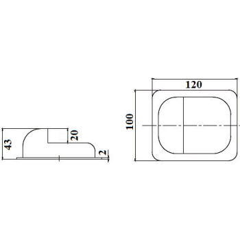 Vārtu fiksators "380 F" 120*100 mm