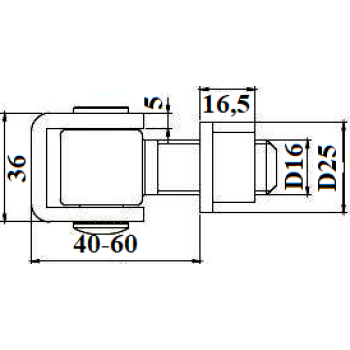 Eņģe metināma vārtiem 376 M16