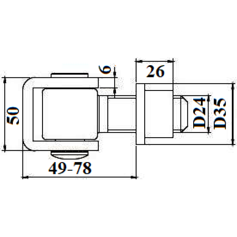 Eņģe metināma vārtiem 376 M24 